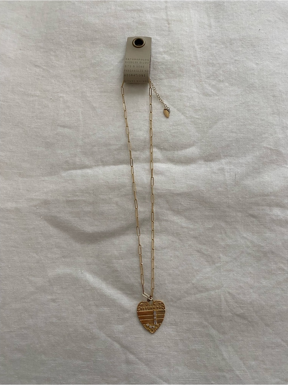 Anthropologie J Monogram Paperclip Necklace
